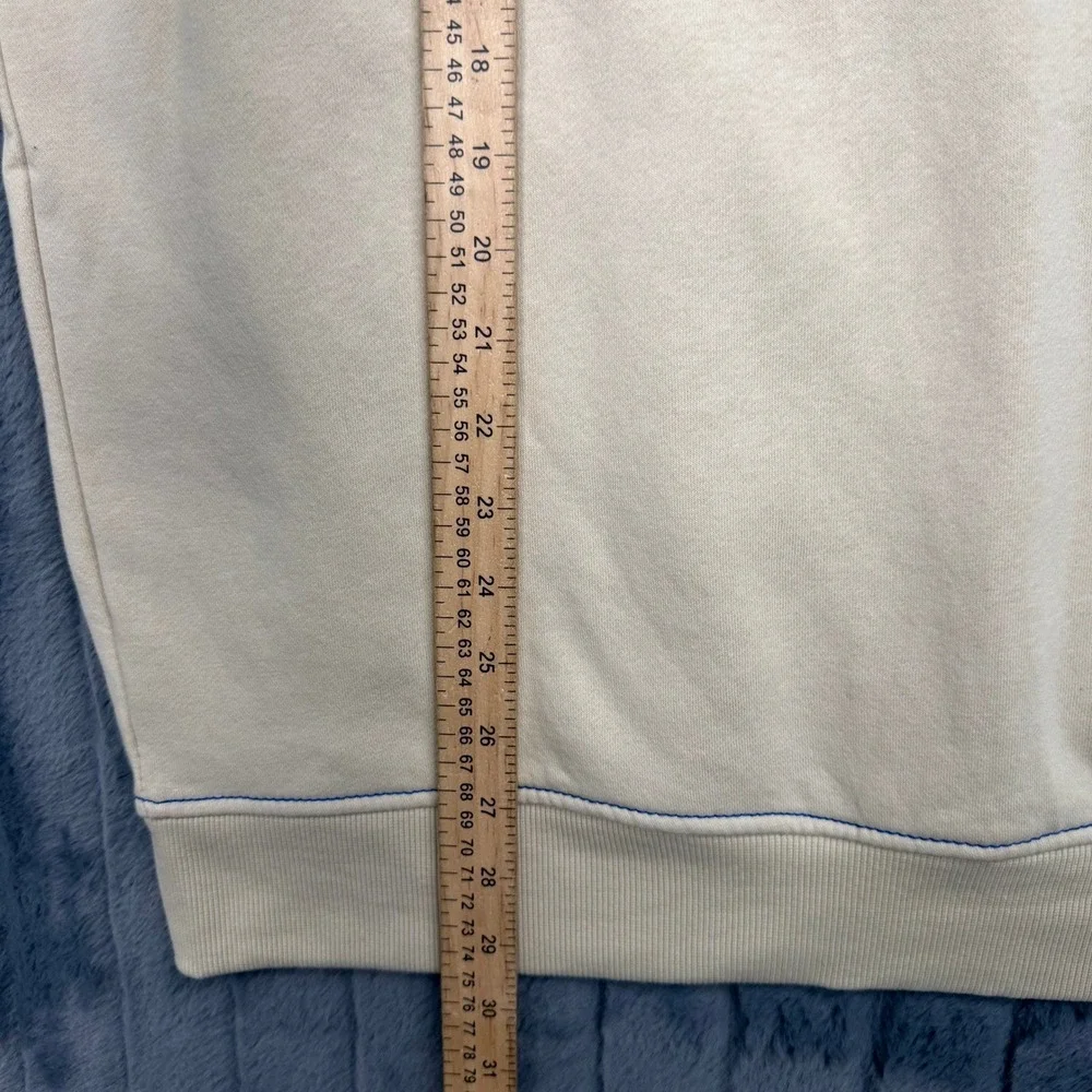 True Religion Mens Contrast TR Zip Hoodie Fog Beige Blue Buddha Logo 701400 XL